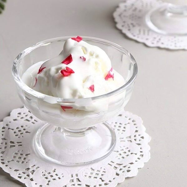 Glass Ice Cream Dessert Bowls – Elegant 6-Piece Set