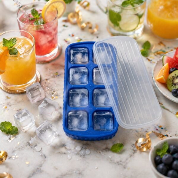 Multipurpose Square Ice Cube Tray – Durable & Reusable with Lid