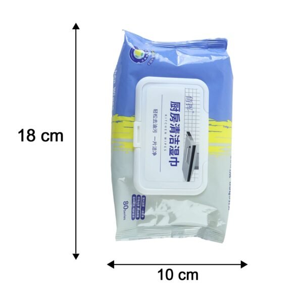 Kitchen Cleaning Wet Wipes for Oil and Grease Removal 80 Sheets Pack (1 Pc)