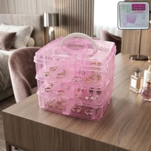 3-Tier Craft Storage Box – 18 Adjustable Compartments for Organizing