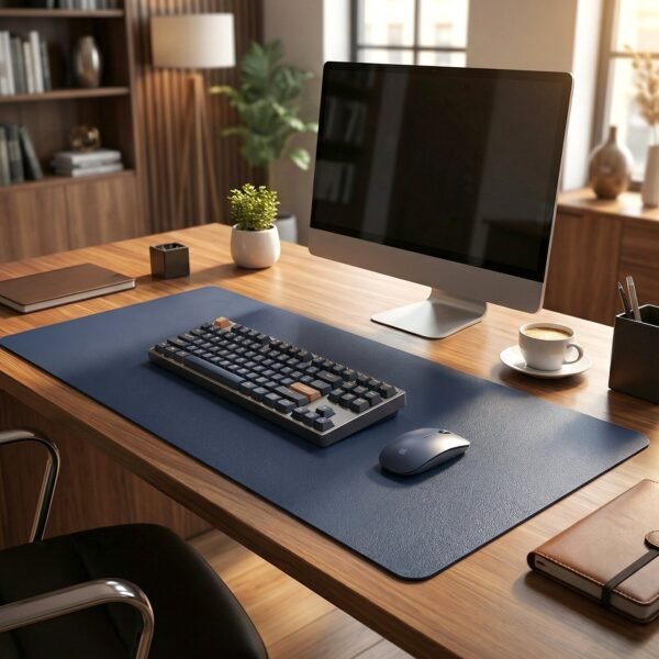 Premium Leather Finish Large Desk Mat – Extended Anti-Slip Surface