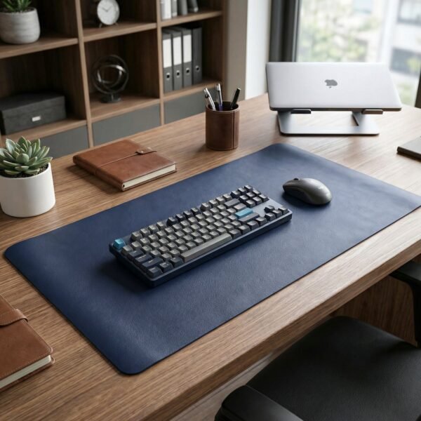 Premium Leather Finish Large Desk Mat – Extended Anti-Slip Surface