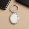 Oval Shape Metal Keychain – Durable Stylish Chrome Finish