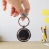 Round Metal Keychain – Durable Chrome Finish with Black Center