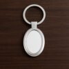 Oval Shape Metal Keychain – Durable Stylish Chrome Finish