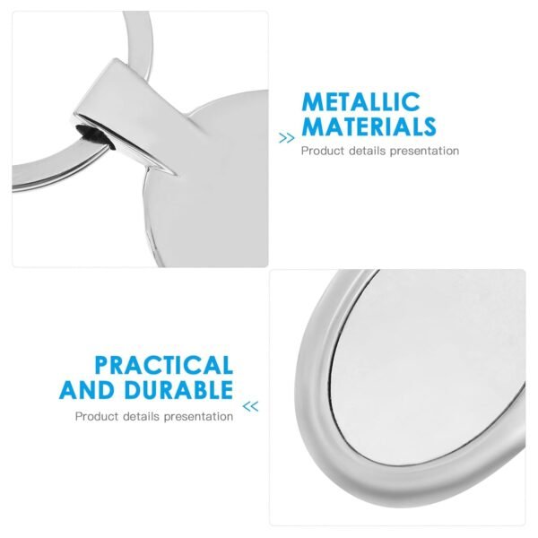 Oval Shape Metal Keychain – Durable Stylish Chrome Finish