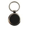 Round Metal Keychain – Durable Chrome Finish with Black Center
