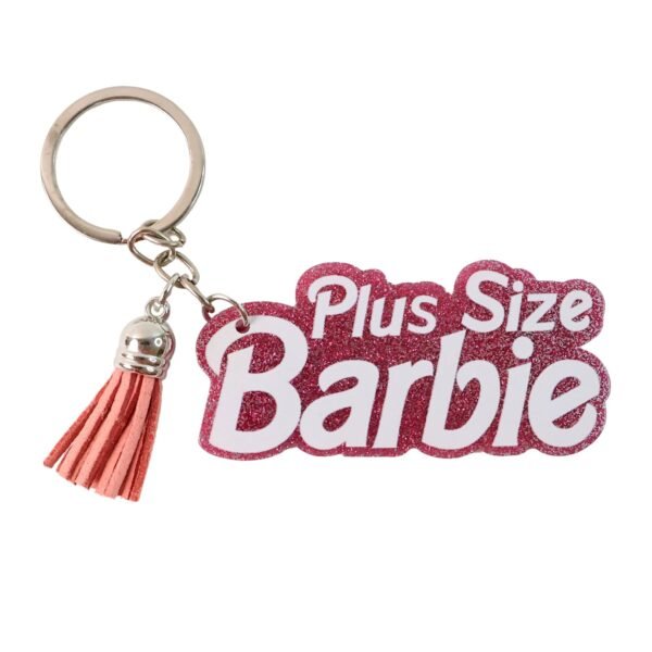 Plus Size Barbie Keychain – Glitter Finish & Tassel Charm