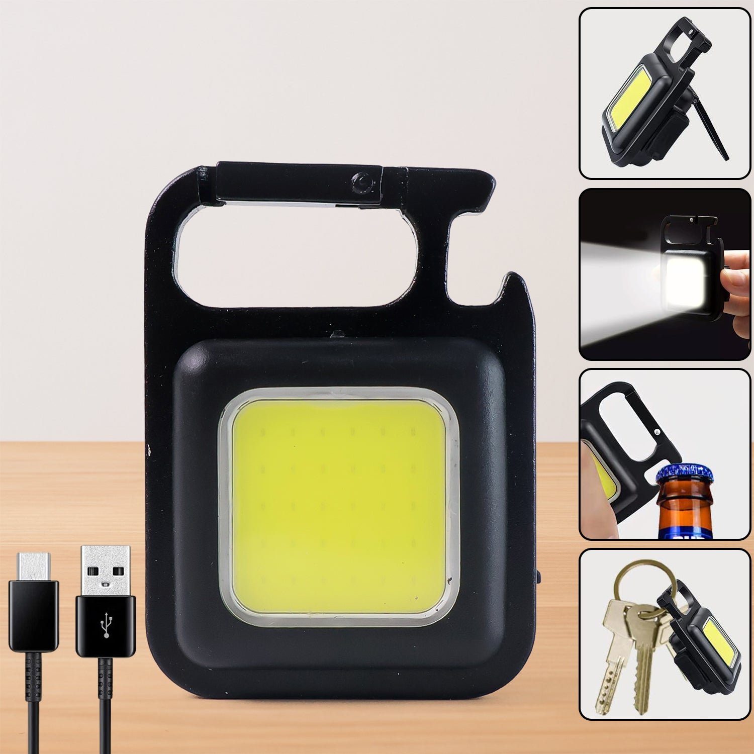 Rechargeable Keychain Flashlight – 4 Light Modes, Magnetic Base, COB light, | Vastate