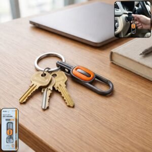 Heavy Duty Push Lock Metal Keychain – Secure Dual Ring Design