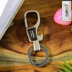 Metal Carabiner Keychain – Durable with Dual Rings & Clip Hook