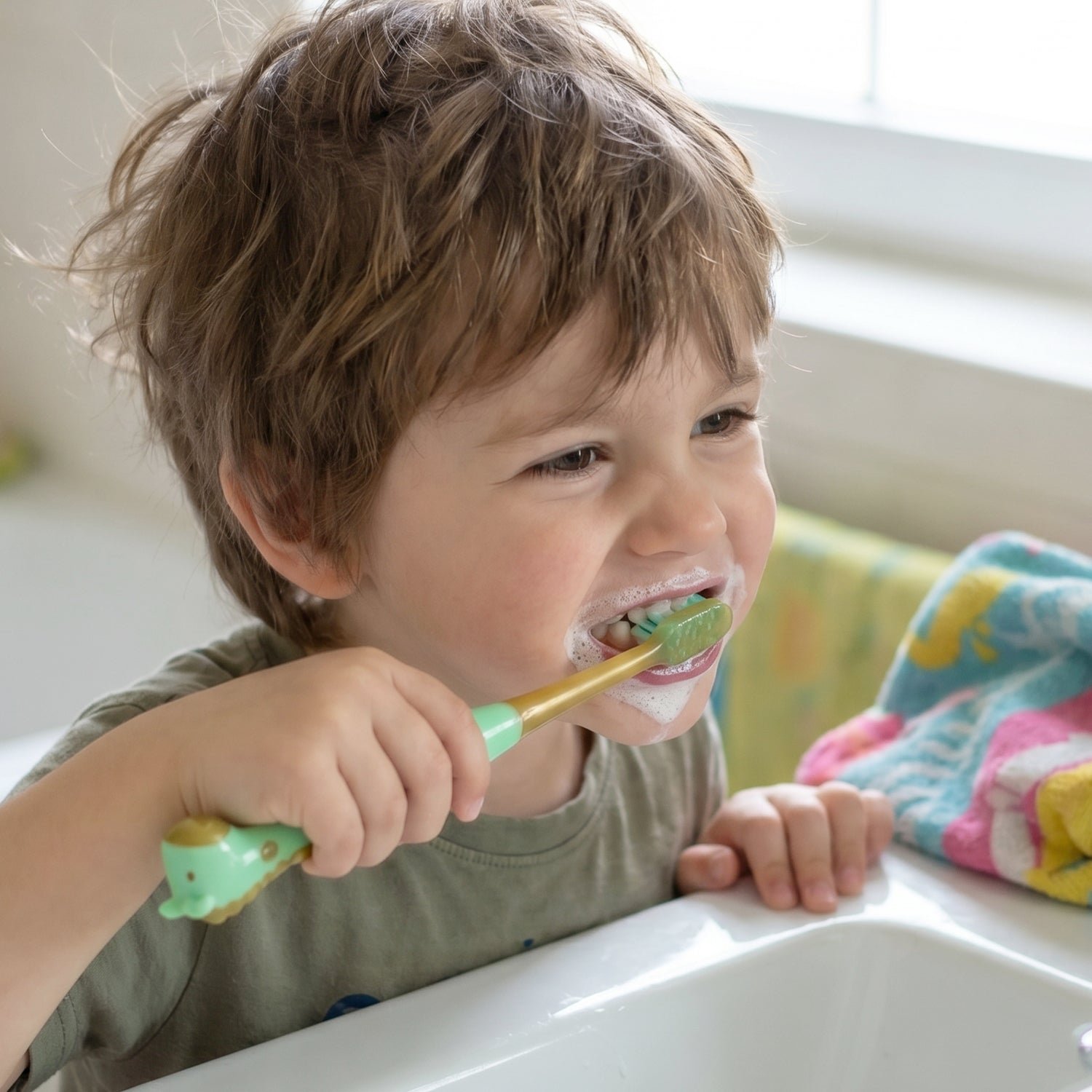 Kids Toothbrush Set with Animal Whistle Toy – Fun Oral Care