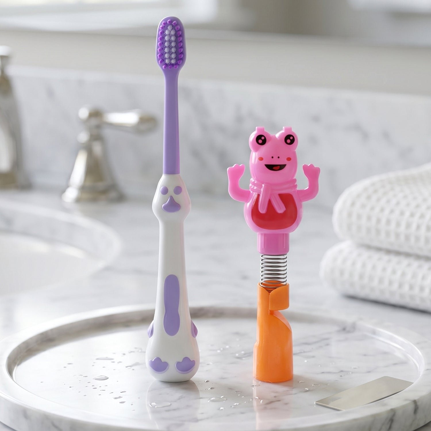 Kids Toothbrush Set – Soft Bristles & Fun Frog Design
