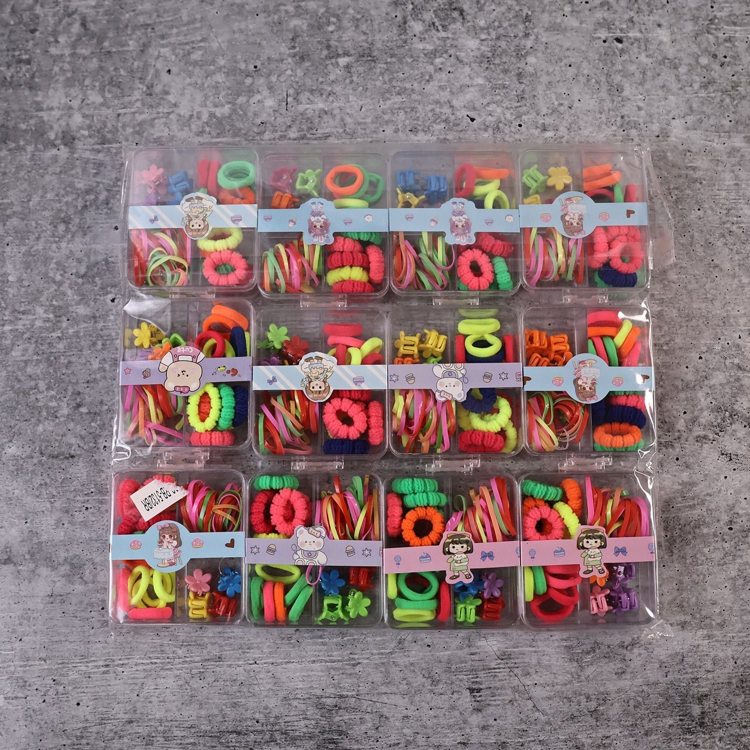 Kids Hair Accessories Set – Vibrant Mix with Storage Box
