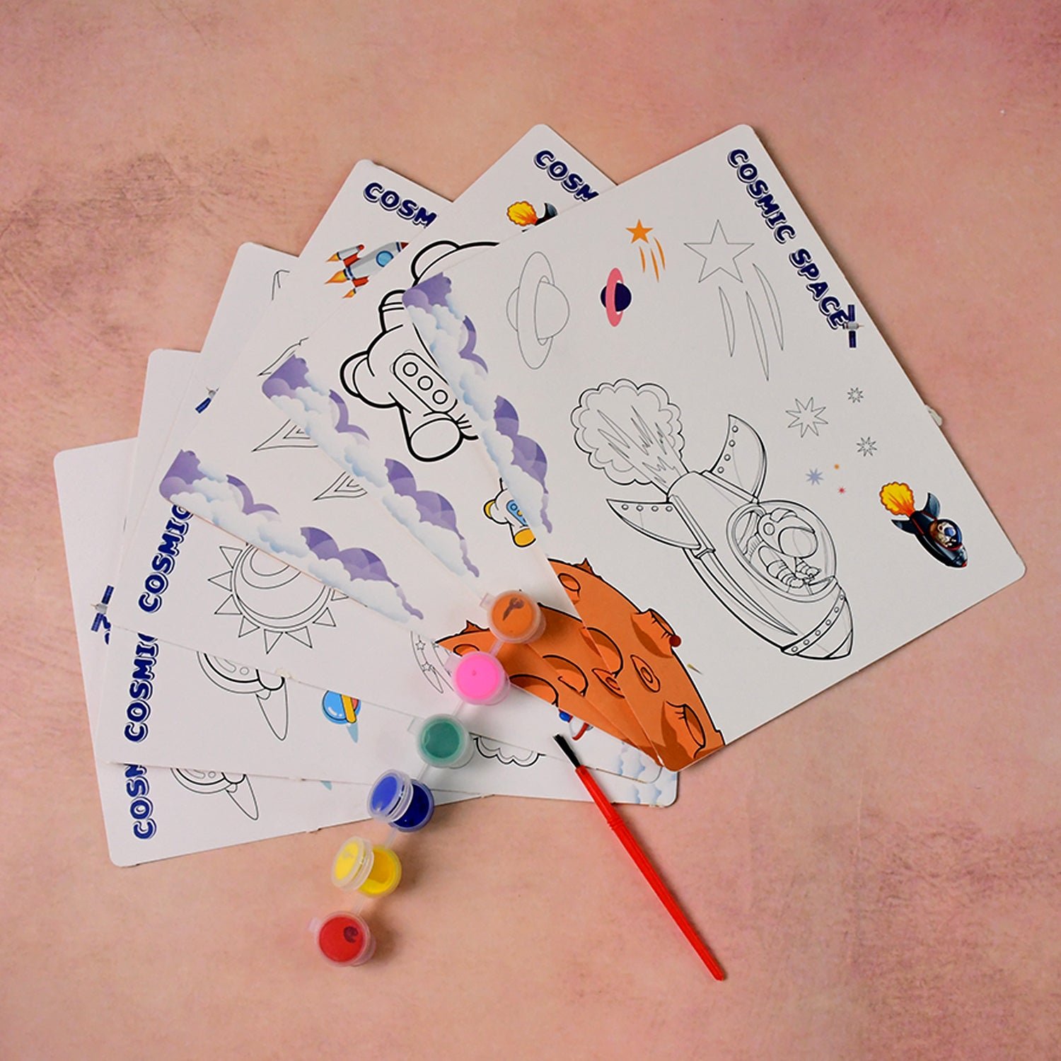 Kids Painting and Coloring Kit – Cosmic Space Theme for Creative Fun