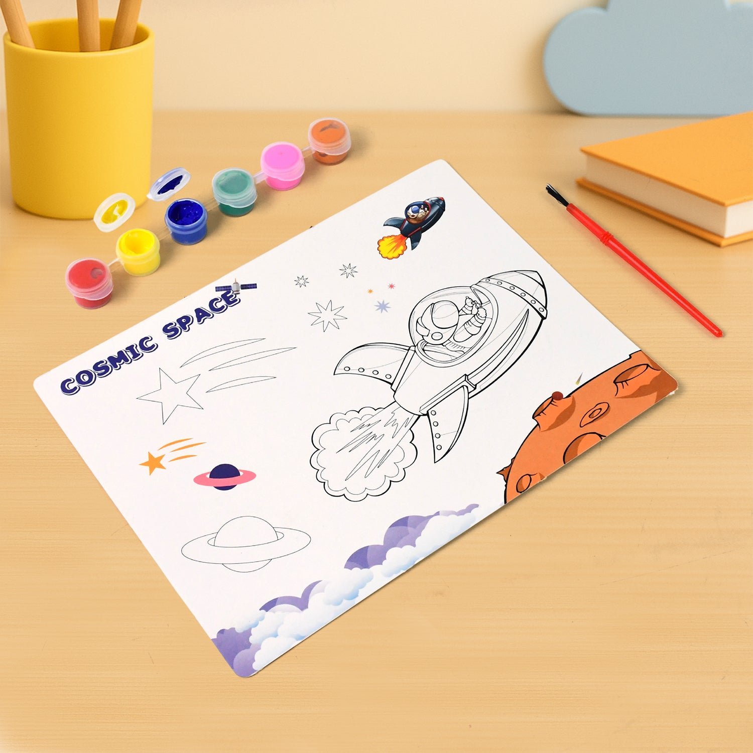 Kids Painting and Coloring Kit – Cosmic Space Theme for Creative Fun