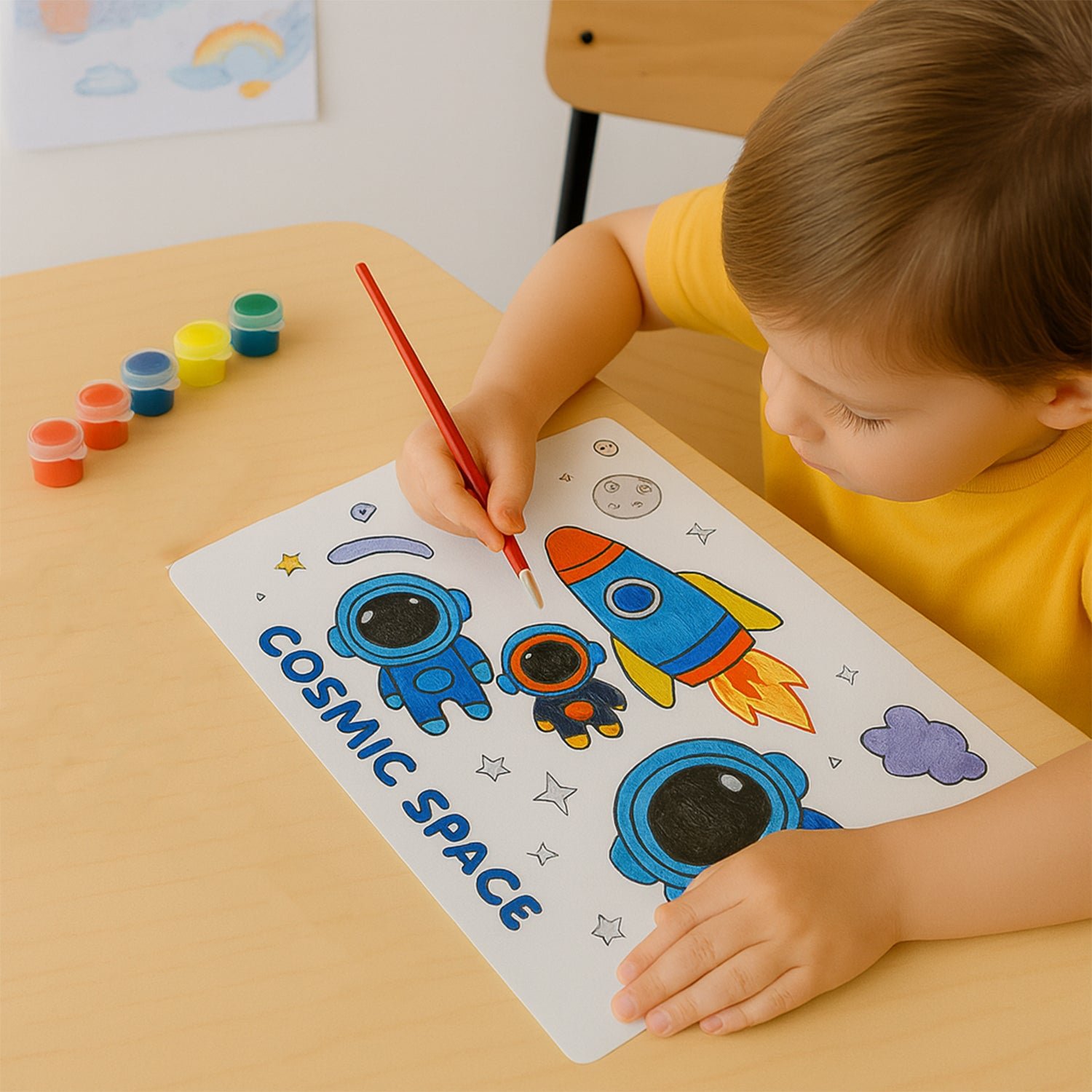 Kids Painting and Coloring Kit – Cosmic Space Theme for Creative Fun