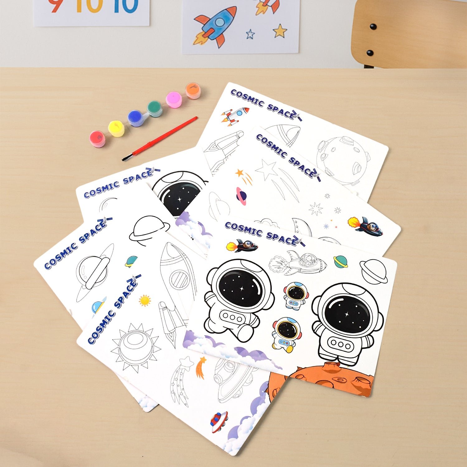 Kids Painting and Coloring Kit – Cosmic Space Theme for Creative Fun