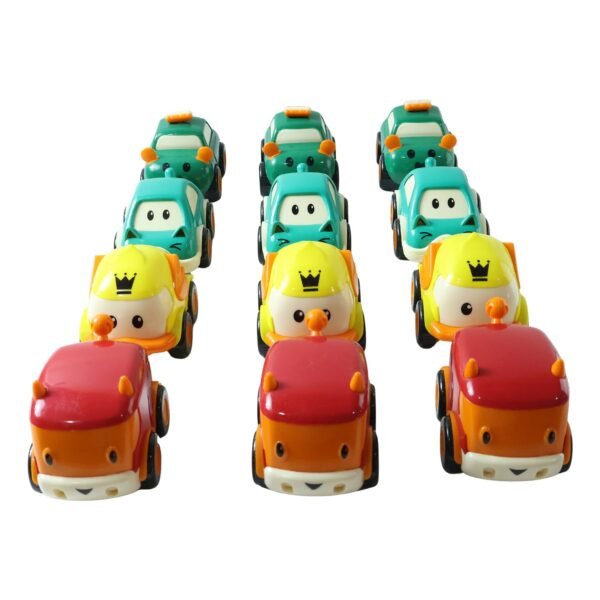 Toddler Toy Cars Set – 12-Piece Colorful Pull Back Vehicles