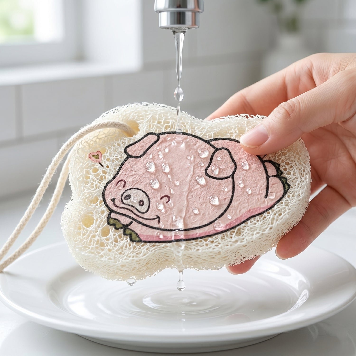 Bath Scrubber Sponge – Cartoon Print for Kids & Adults | Velvet Wipe