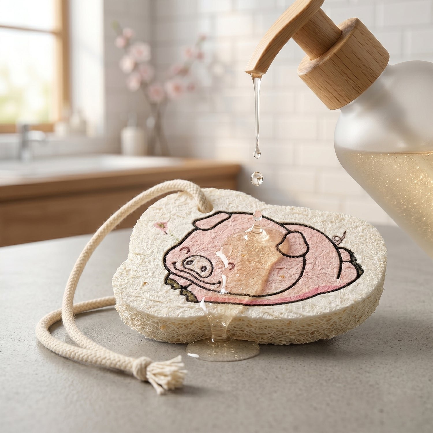 Bath Scrubber Sponge – Cartoon Print for Kids & Adults | Velvet Wipe