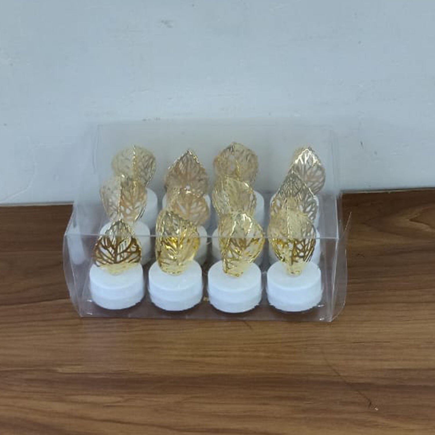 Leaf Shaped Flameless LED Candles – Elegant Decorative Set of 12