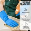 lightblueGloves-05 Waterproof Rubber Cleaning Gloves – Durable & Reusable Kitchen Gloves