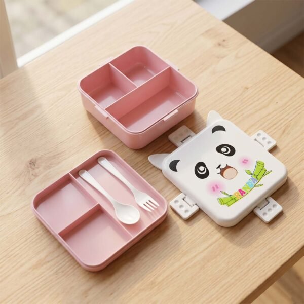 lunchbox2 Kids Lunch Box with Compartments – Panda Design & Utensils for School & Travel