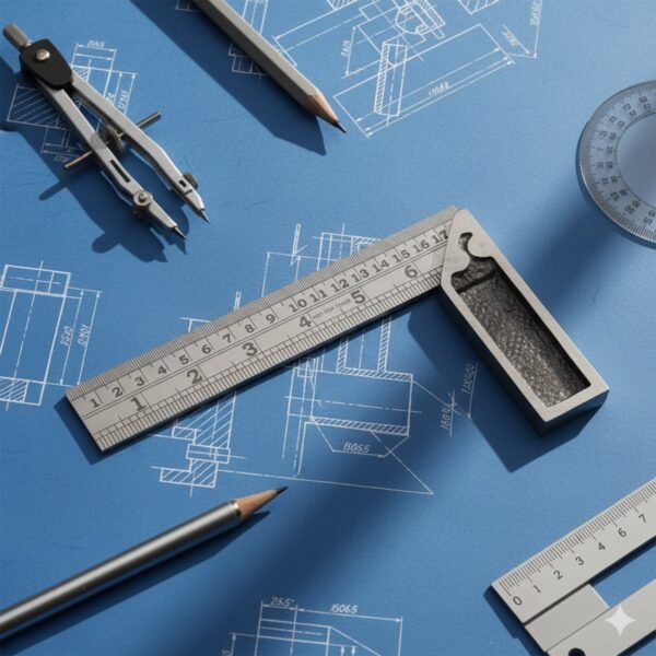 Metal Try Square Ruler Set – Durable 2-Piece Precision Tool