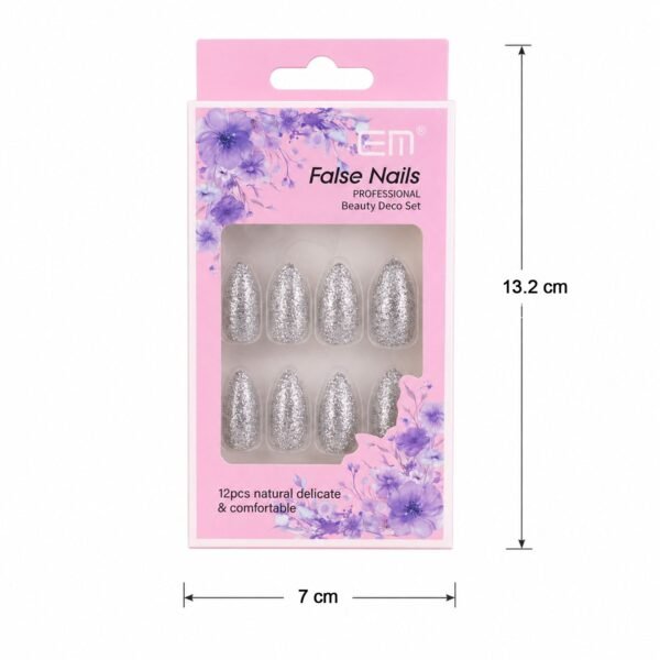 nails-set-1.-05 Glitter Press-On False Nails – Reusable Glossy Mix Designs