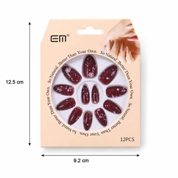 Long Coffin Press-On Nails – Premium 3D Embellished Design