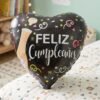 Black Heart Feliz Cumpleaños Foil Balloon – Bright Party Decor