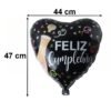 Black Heart Feliz Cumpleaños Foil Balloon – Bright Party Decor