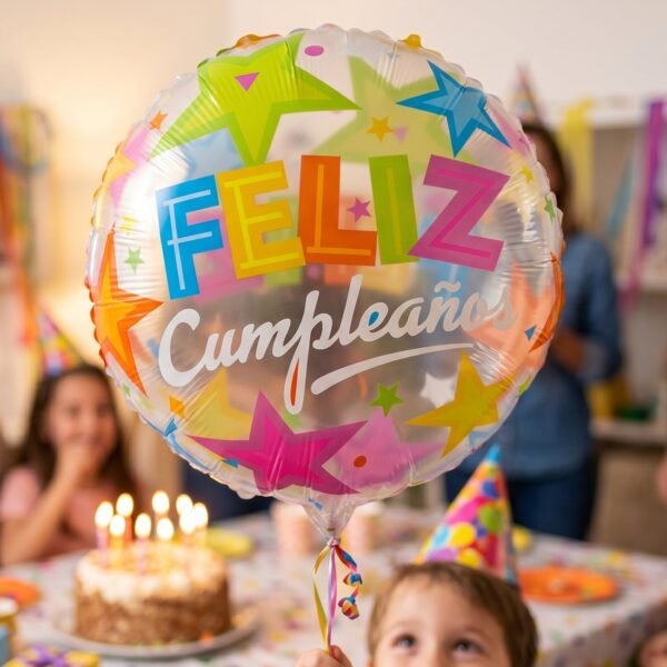Colorful Feliz Cumpleaños Foil Balloon – Bright Birthday Decoration