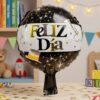 Black Gold 'Feliz Dia' Foil Balloon – Bright Party Decor for Celebrations