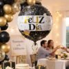 Black Gold 'Feliz Dia' Foil Balloon – Bright Party Decor for Celebrations