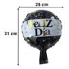 Black Gold 'Feliz Dia' Foil Balloon – Bright Party Decor for Celebrations