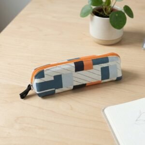 Designer Fabric Zipper Pencil Pouch – Compact & Stylish Organizer