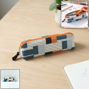 Designer Fabric Zipper Pencil Pouch – Compact & Stylish Organizer