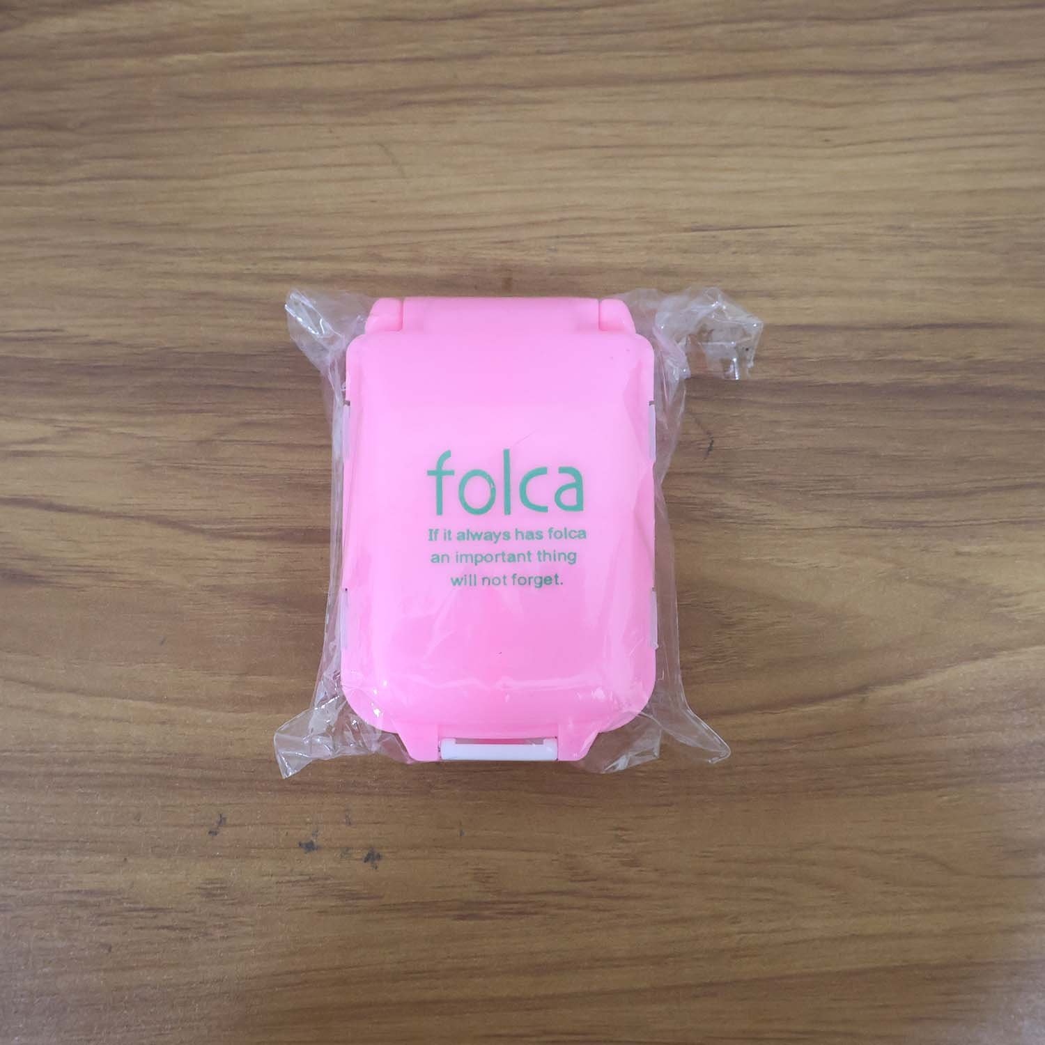 Pink Dual-Sided Pill Organizer – 8-Compartment Portable Case