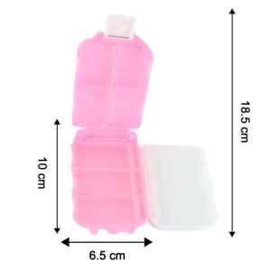 Pink Dual-Sided Pill Organizer – 8-Compartment Portable Case