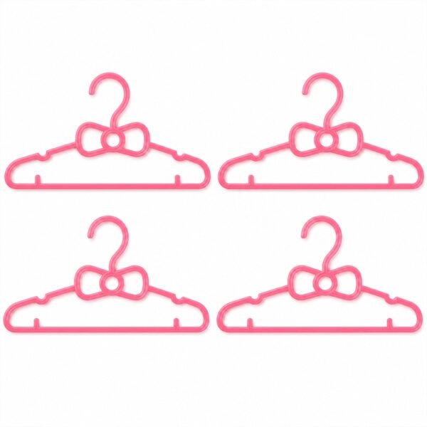 pink-hanger-07.jpg Kids Plastic Clothes Hangers Set of 4 Cute Bow Design Baby Wardrobe (4 Pc Set)