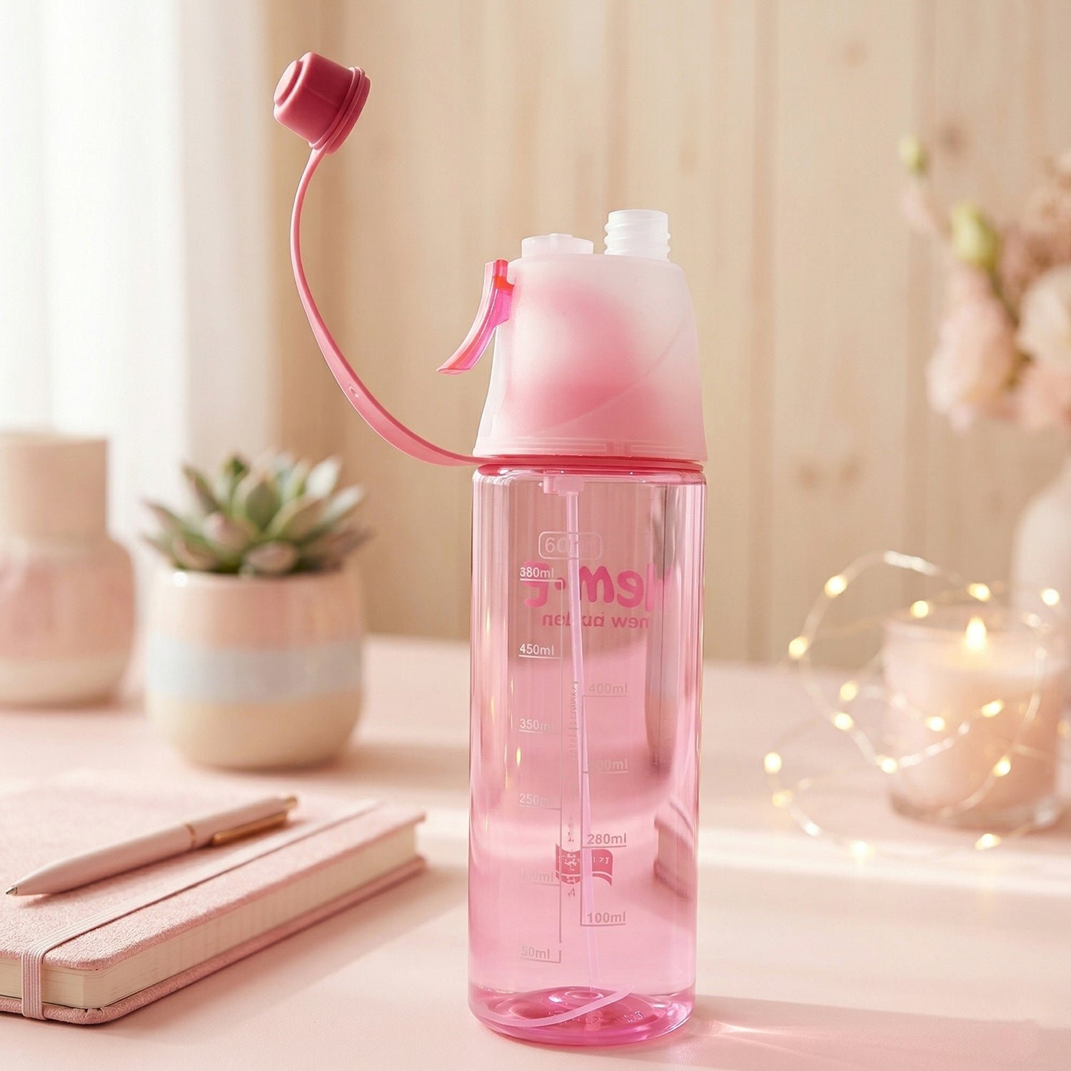 Sports Water Bottle – 600ML Dual Function with Mist Spray