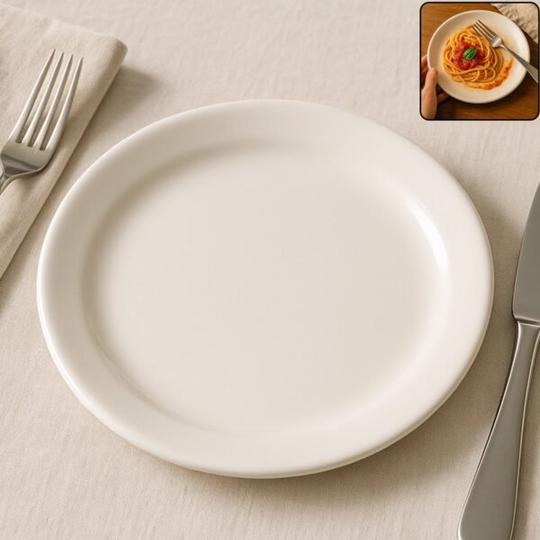 Plastic Round Dinner Plate – 23 cm Durable & Glossy