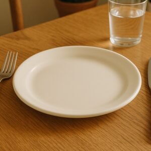Plastic Round Dinner Plate – 23 cm Durable & Glossy