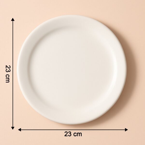Plastic Round Dinner Plate – 23 cm Durable & Glossy