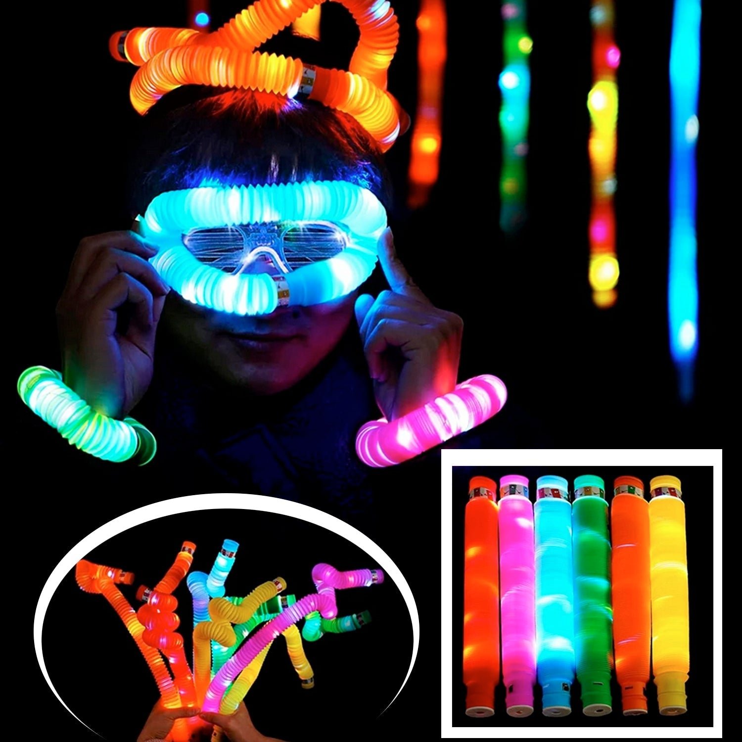 Sensory Fidget Tubes – 12-Pack Colorful Stretch & Pop Toys | Little Learners