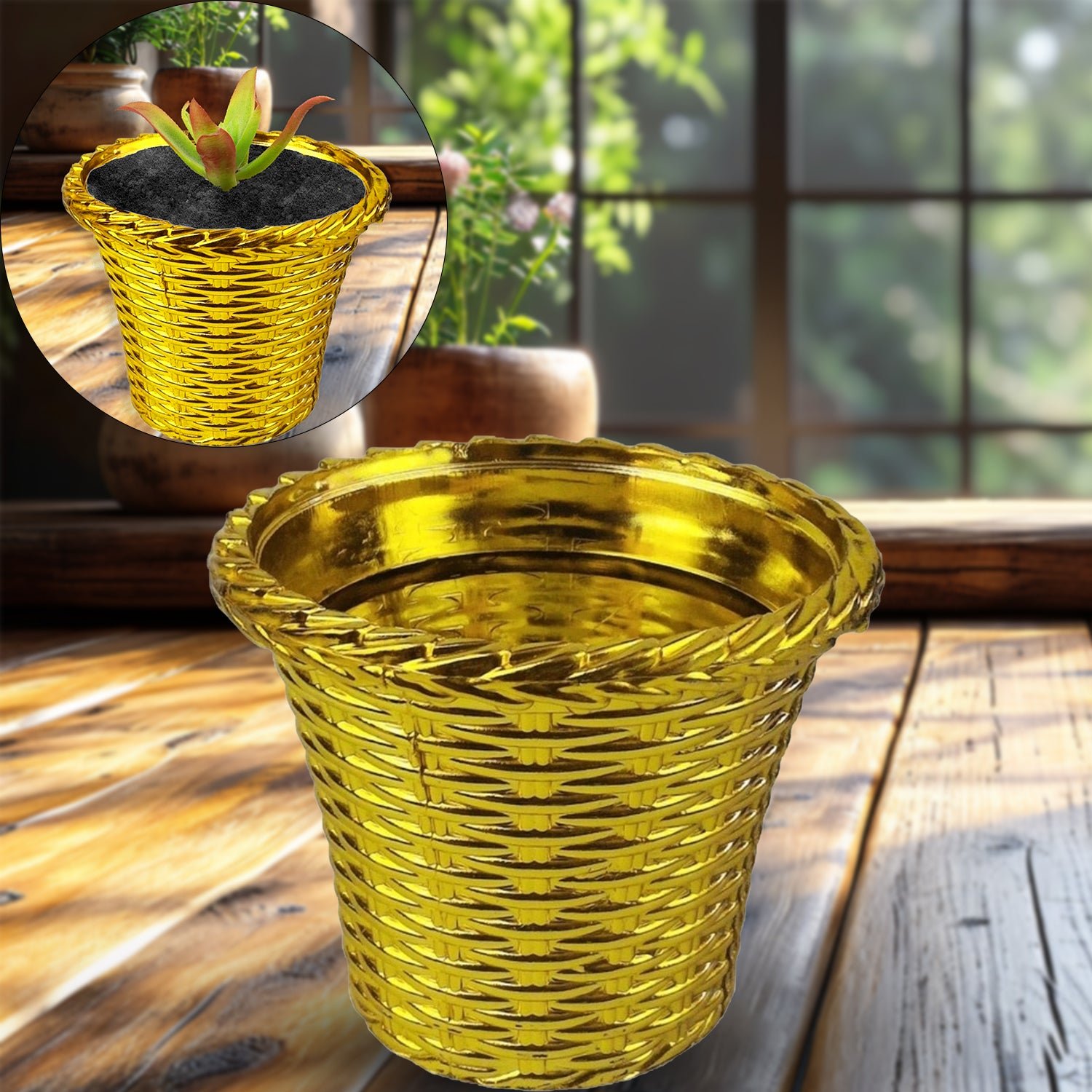 pot5 Valencia Plastic Flower Pot – Durable Indoor & Outdoor Planter