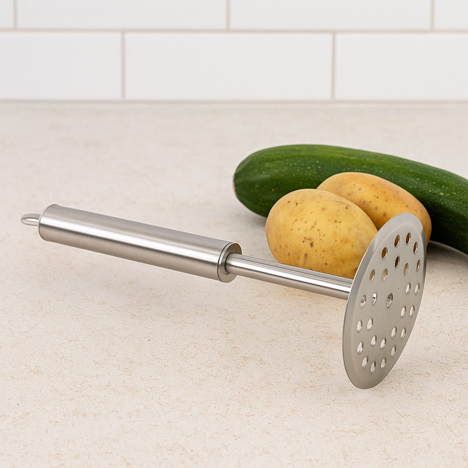 Stainless Steel Potato Masher – Heavy Duty & Ergonomic Handle