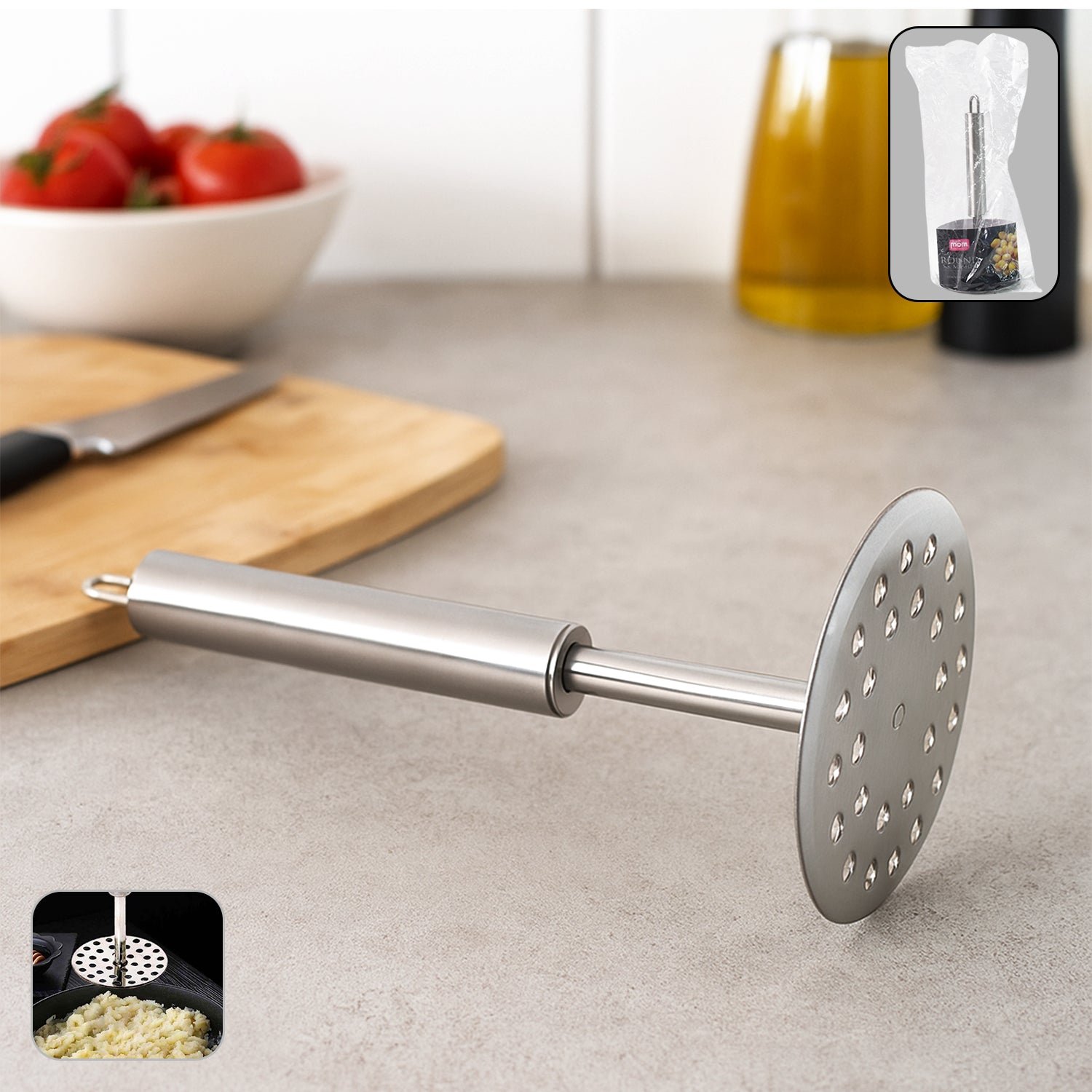 Stainless Steel Potato Masher – Heavy Duty & Ergonomic Handle